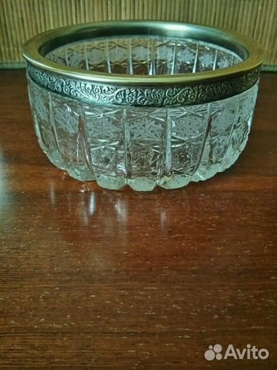 Вазы хрусталь/серебро и хрусталь/мельхиор