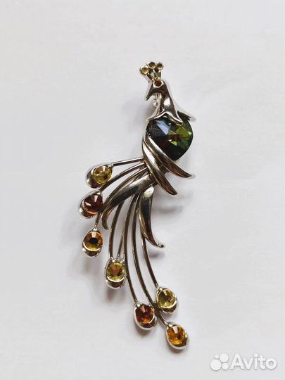 Брошь павлин начало 90х