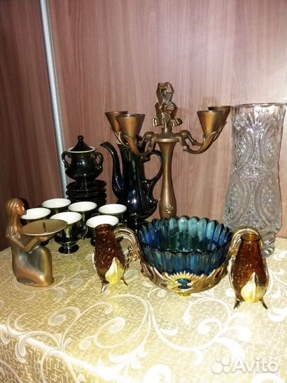 Подсвечники и канделябры бронза Хрусталь СССР