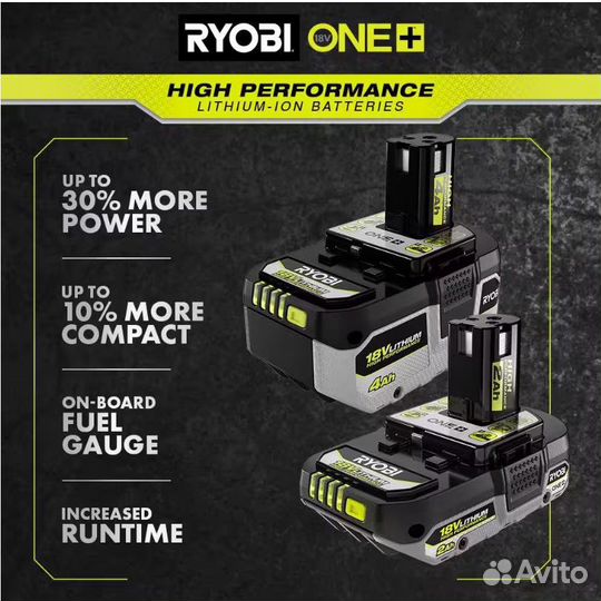 Аккумулятор Ryobi 18В One+ 4Ач HP Высокоток блисте