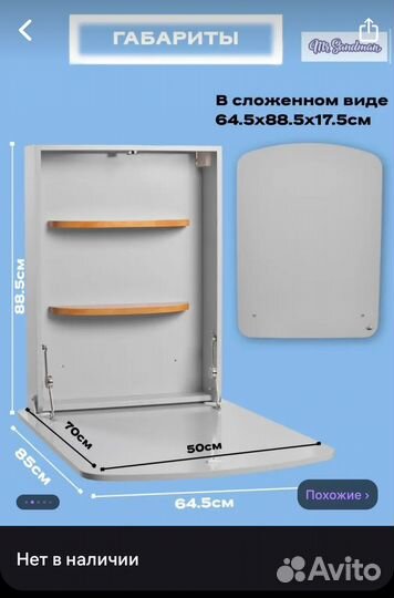 Пеленальный столик настенный