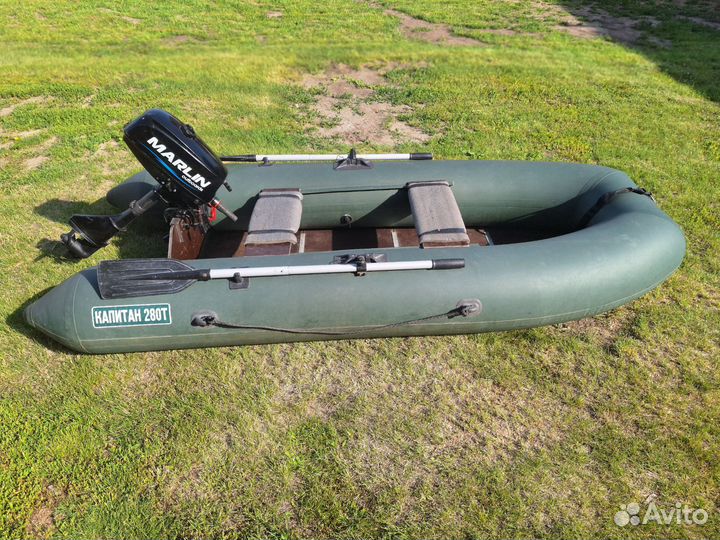 Лодка пвх капитан 280Т (слань) + Мотор Marlin 3.5л