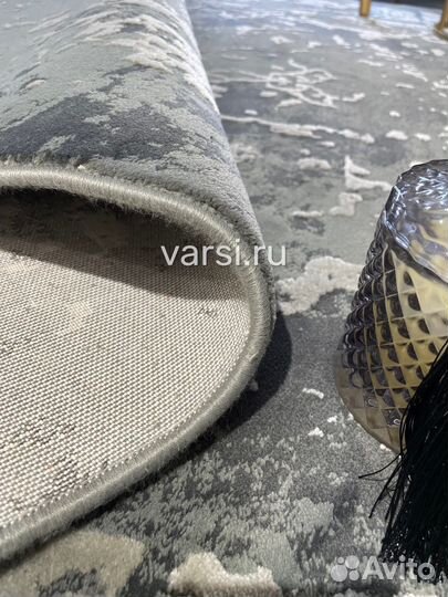 Ковер серый графит и стальной 250 на 350