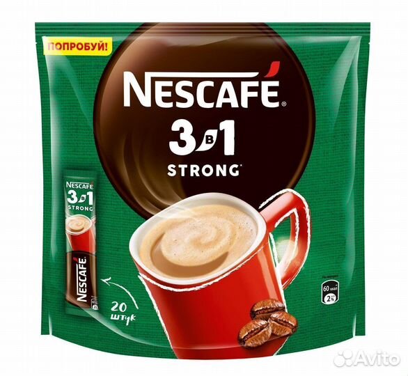Опт - Растворимый кофе Nescafe 3в1 Strong Крепкий