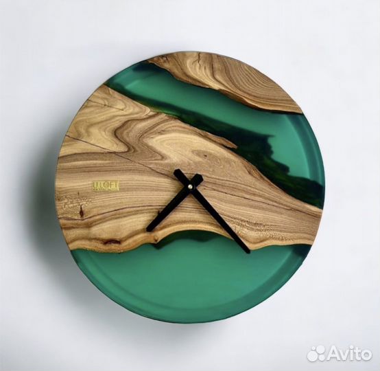 Часы из слэба карагача с LED подсветкой В наличии