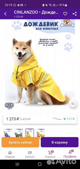 Дождевик для собаки