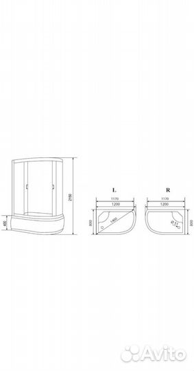 Душевая кабина 120x80 Loranto