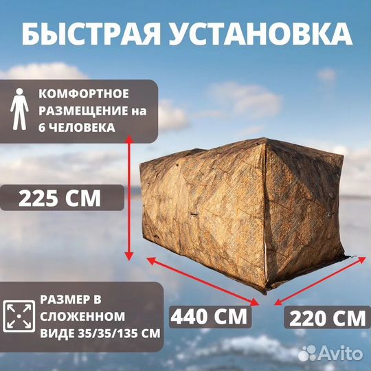 Палатка зимняя трехслойная