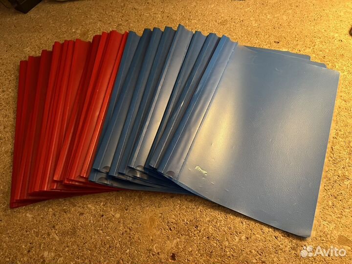 Скоросшиватель пластиковый Комус А4 синий/красный