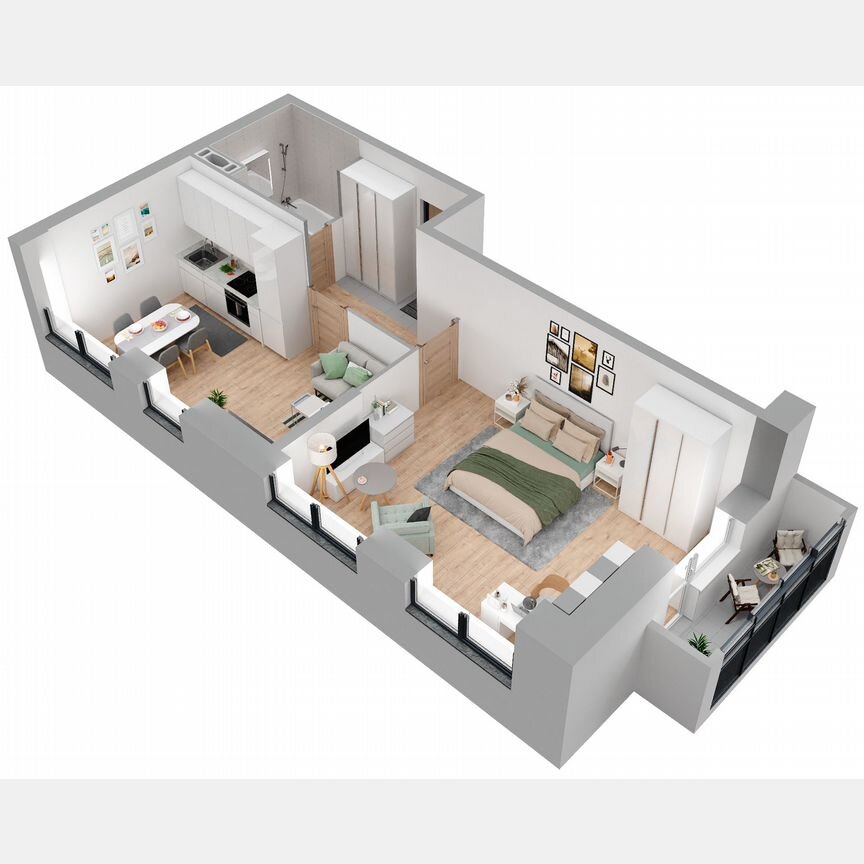 1-к. квартира, 52,4 м², 2/23 эт.