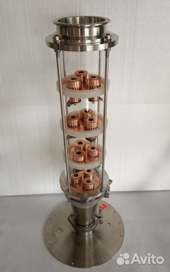 Колпачковая колонна медь, 3 колпачка, 4 этажа, 4