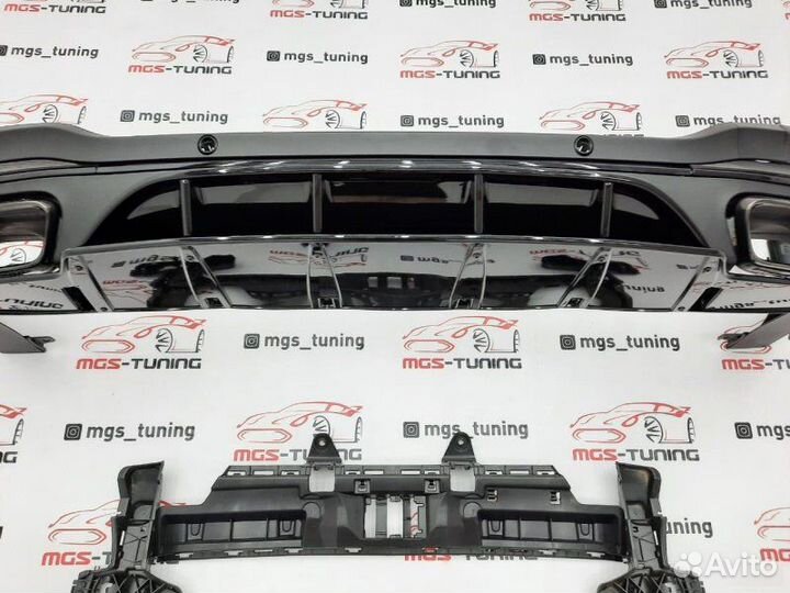 Диффузор с насадками Black 63 AMG на GLC 253 рест