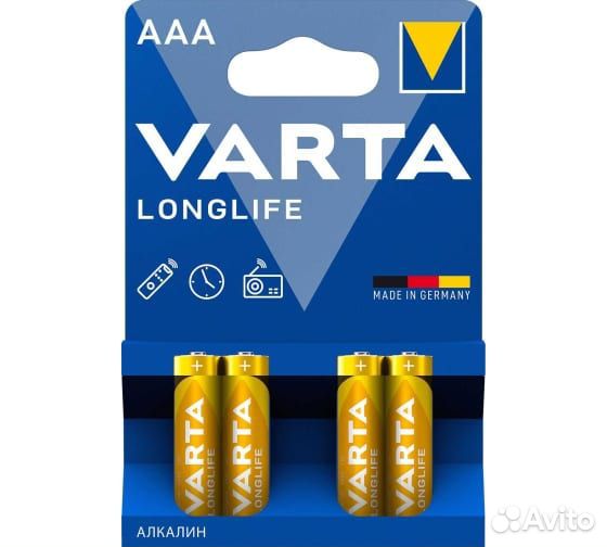 Батарейки varta longlife LR03 (AAA) BL*4 (4/200)