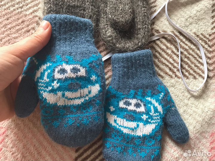 Варежки шерстяные новые для мальчиков