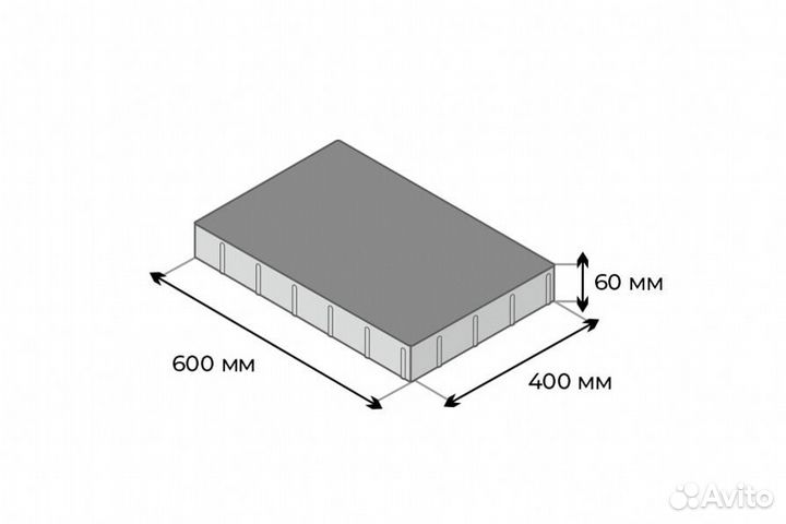 Крупноформатная плита / Плита для мощения 60 мм