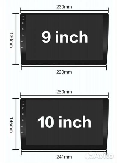 Магнитола 9 Дюймов. 4/64. IPS/2.5D. Android 10