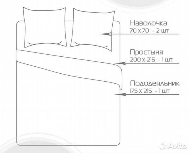 Постельное бельё 2 спальное с европростыней