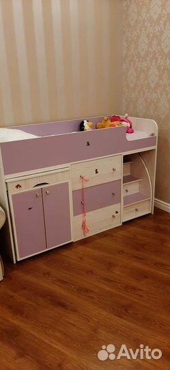 Кровать комод для девочки