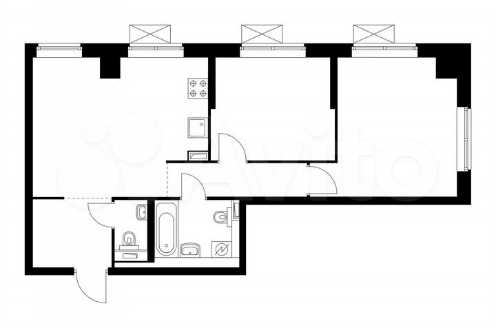 2-к. квартира, 58,8 м², 19/23 эт.