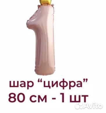 Фольгированный шар цифра 1 новый