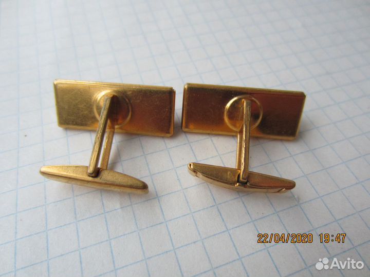 Запонки родонит позолота СССР