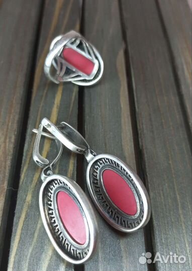 Комплект серьги и кольцо