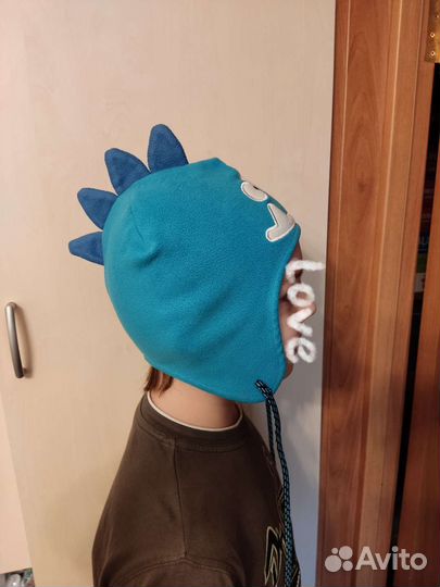 Необычная шапка флис 52-54
