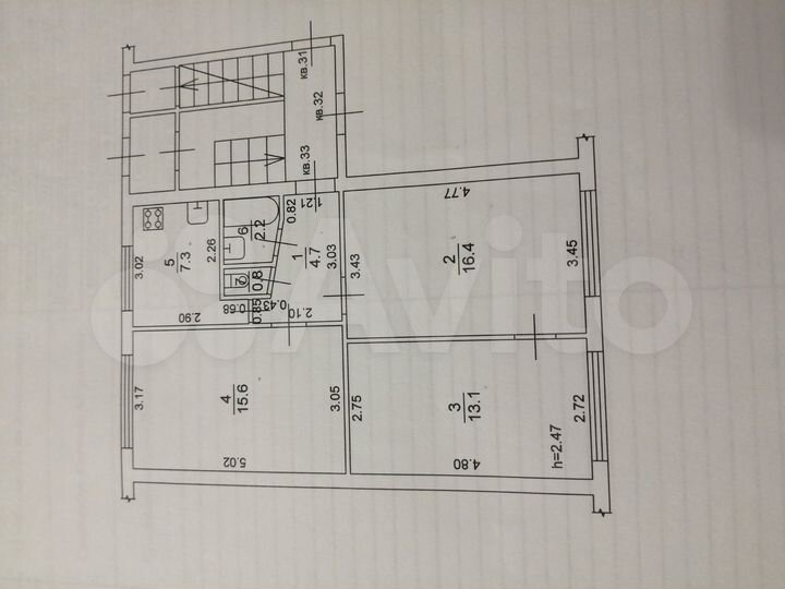 3-к. квартира, 60,1 м², 1/5 эт.