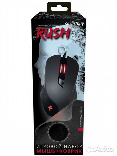 Мышь+коврик проводная игровая Smartbuy rush 730G