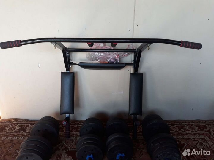 Турник 3 в 1, гантели, гриф- новое, доставка