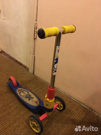 Самокат детский трехколесный складной бу