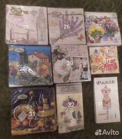 Салфетки для декупажа пачками