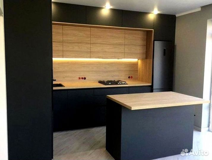 Кухонный гарнитур угловой на заказ с островом