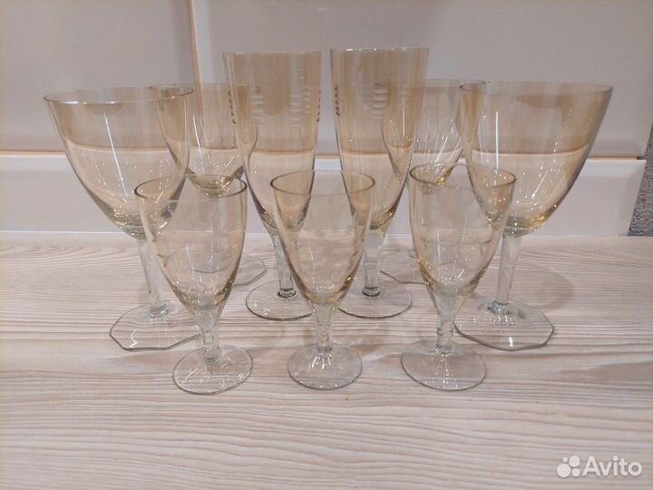 Бокалы, фужеры, рюмки СССР, карамельное стекло