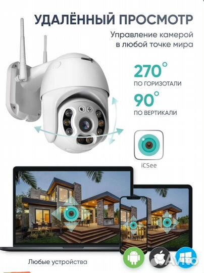 Камера уличная видеонаблюдения WiFi новые FullHD