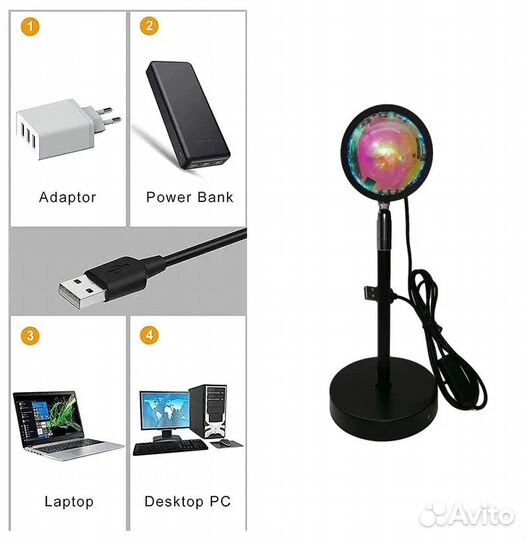 Настольная лампа закат