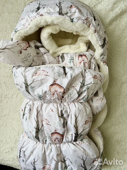 Конверт зимний на овчине + комбинезон