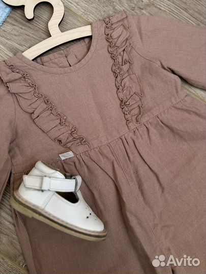 Льняной комбинезон 80 для девочки Иволга