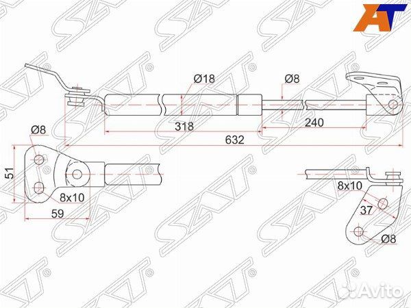 Амортизатор крышки багажника mazda demio, mazda demio DW# 96-02