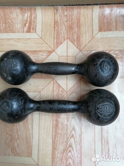 Гантели чугунные СССР 4 кг