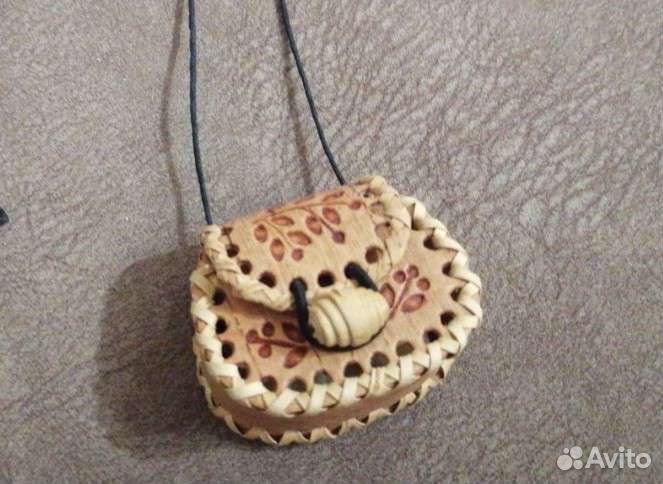 Сумочка игольница из бересты 5*4*2,5см