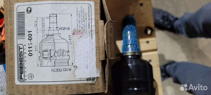 Внутренный шрус toyota corolla