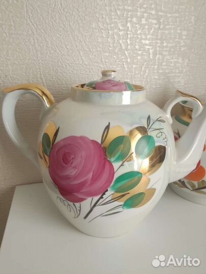 Чайник чашки фарфор СССР Дулево Вербилки