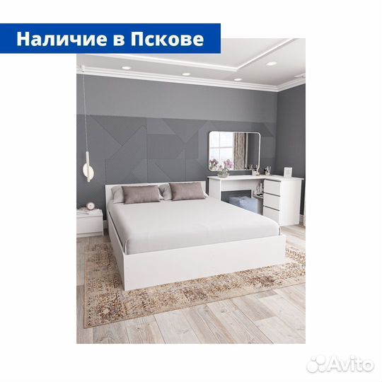 Кровать 160 см белая