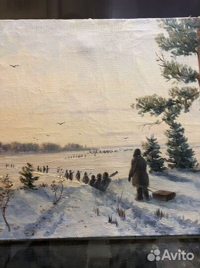 Картина. Зимняя рыбалка