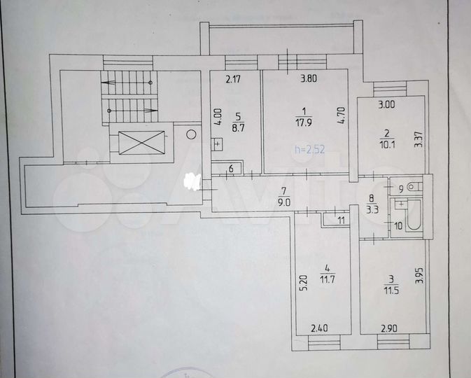 4-к. квартира, 77,7 м², 8/9 эт.