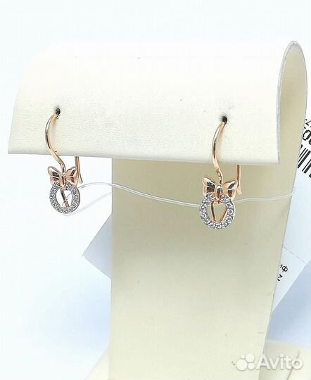 Золотые золотые серьги детские из красного золота