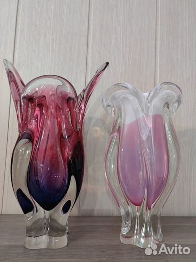 Вазы СССР гутное стекло