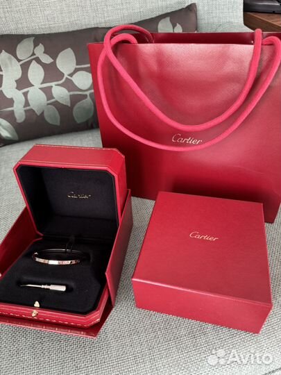 Браслет cartier Love белое золото