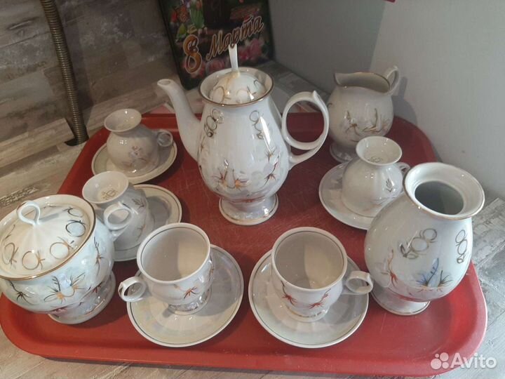 Кофейный сервиз из тонкого фарфора СССР